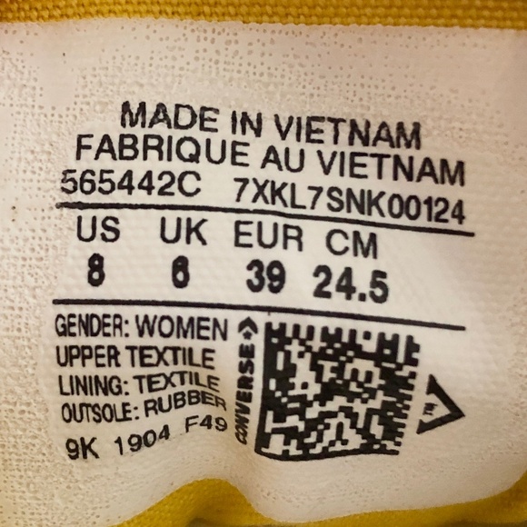 Converse, All Star, Shoreline, Yellow, Slip On, Sneakers, NEW, Size 8 - Picture 14 of 14